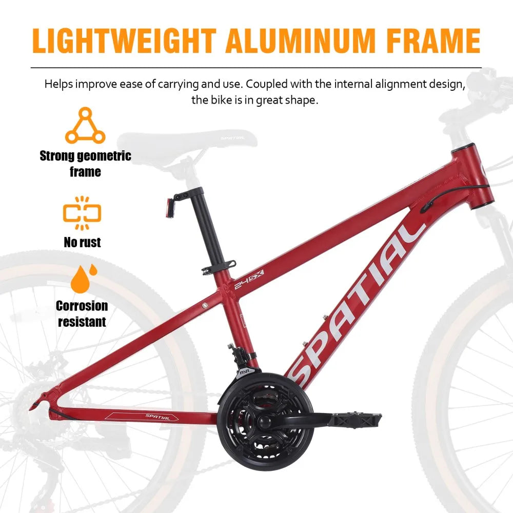 Spatial Mountain Bike 21 Speed Aluminum Frame With Disc Brakes