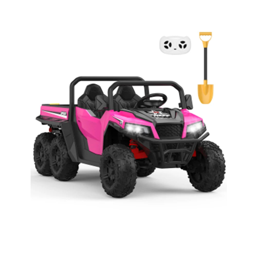 24V 4WD Electric Ride On Dump Truck with Remote Control 2-Seater Kids Ride On Car Music Player & LED Lights Birthday Gift
