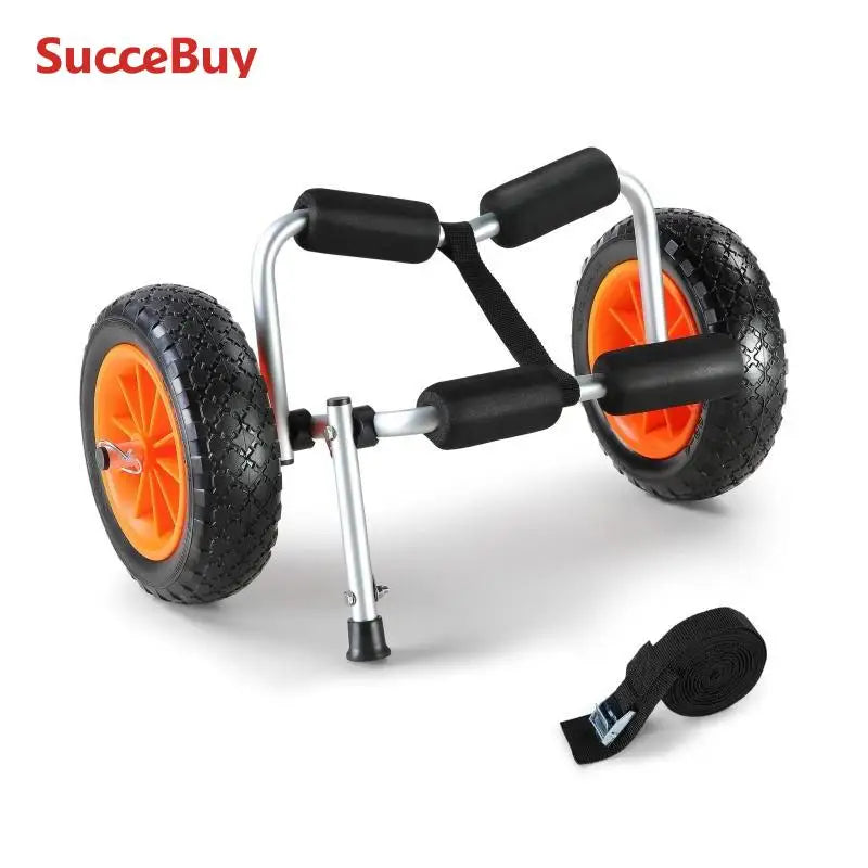 SucceBuy Heavy Duty Kayak Cart 250/320/350/450lbs Load Capacity Foldable Canoe Trolley 10''/12'' Solid Tires for Kayaks Canoes