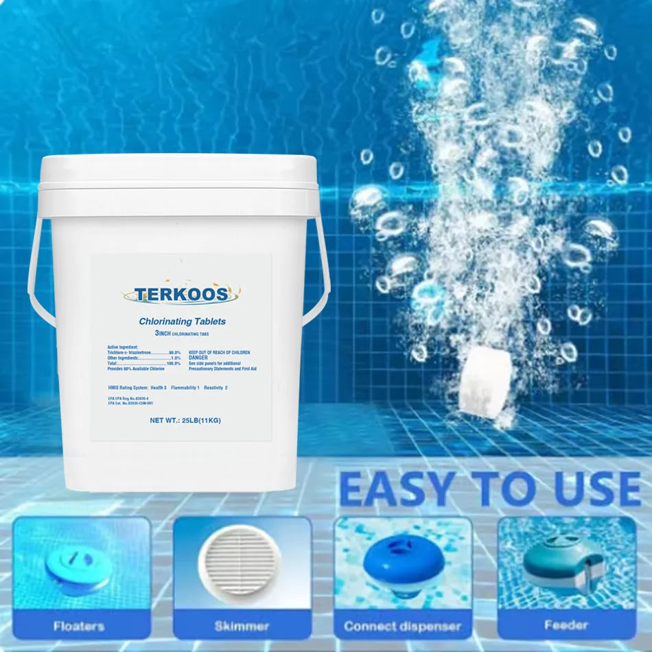 Keezumy Chlorine Tablets For Swimming Pools, Swimming Pool Water Purifier Dose Tablet Chlorine, Stabilized Chlorine Tablets