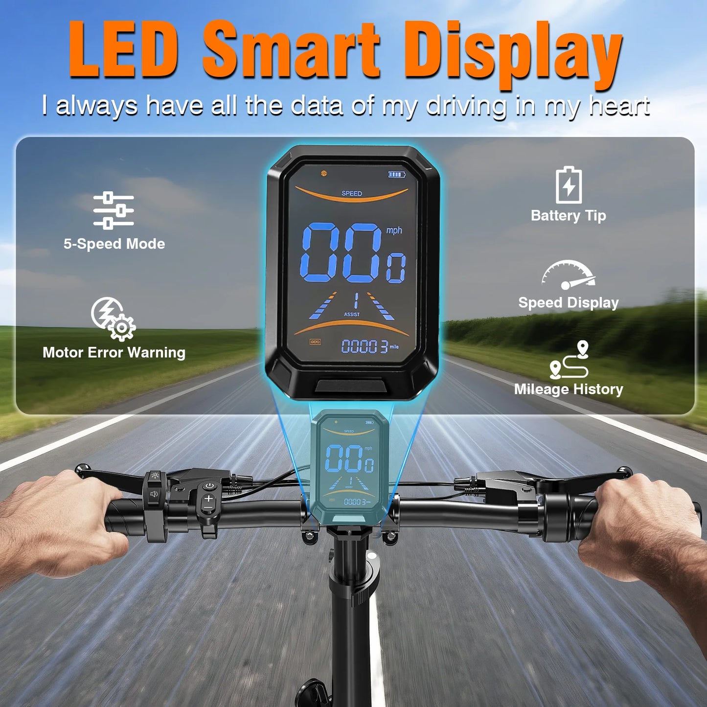 LELEKUAIFolded Electric Bike 720W Peak 48V 12Ah 5 Speed