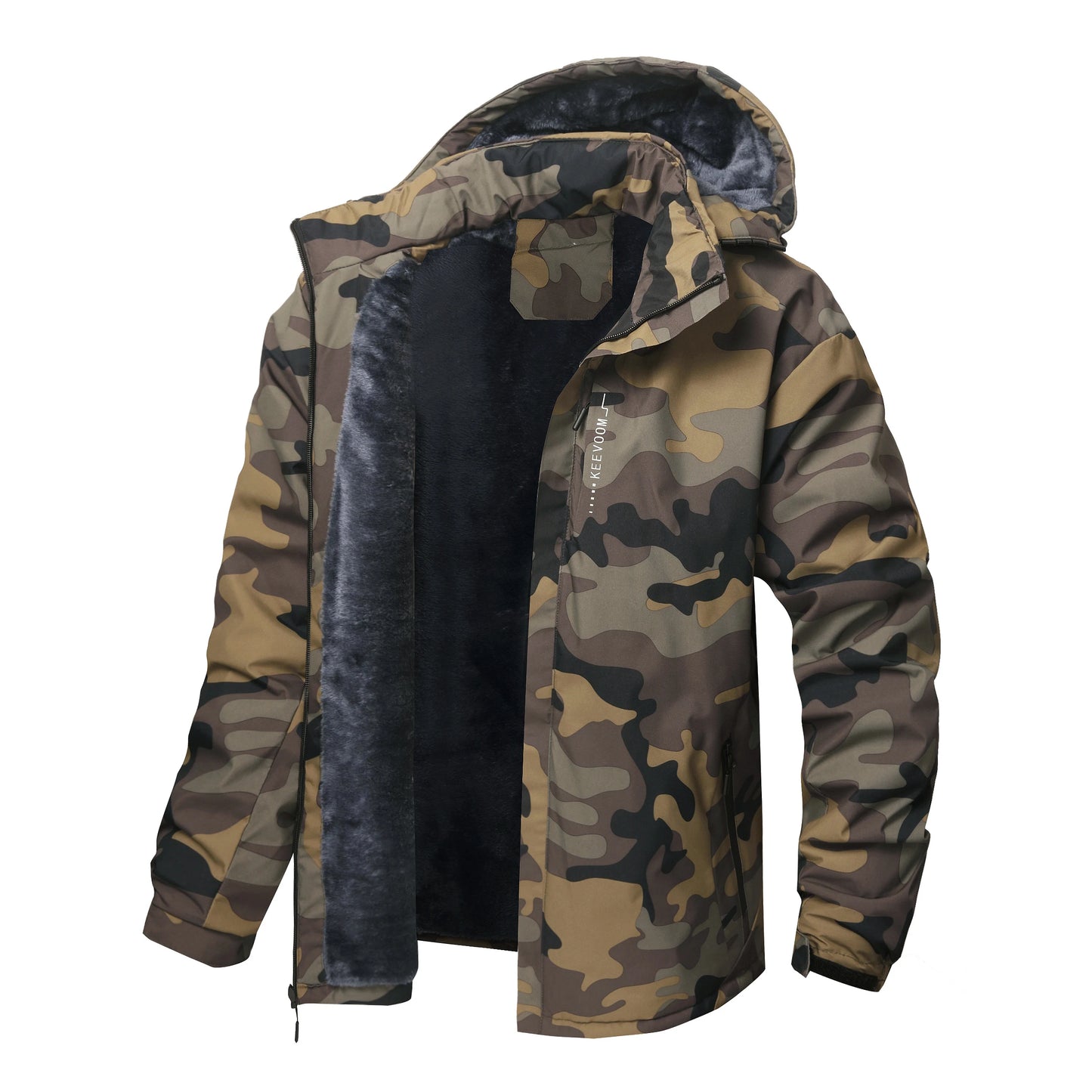 Men's Winter Fleece-lined Warm Windbreaker, Waterproof and Windproof Winter Outdoor Hiking and Trekking Jacket