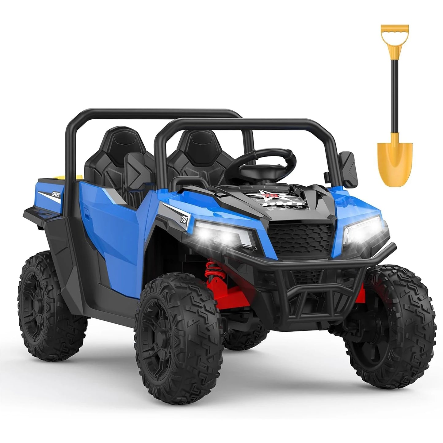 24V 4WD Ride On Dump Truck with Remote Control 2 Seater Electric Toy Car Bluetooth LED Lights Birthday Gift for Kids Ages 3+