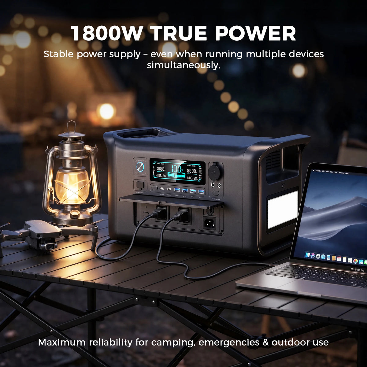 CTOLITY Portable Power Station With LiFePO4 Solar Panel Kit