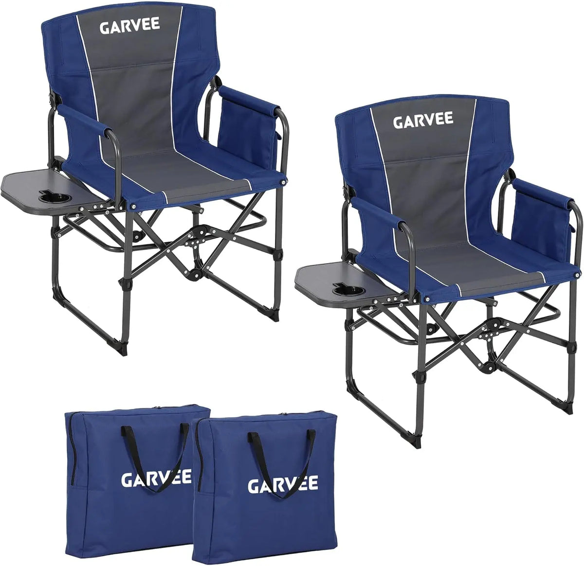 HiMISS Heavy Duty Folding Directors Camping Chair With Side Table