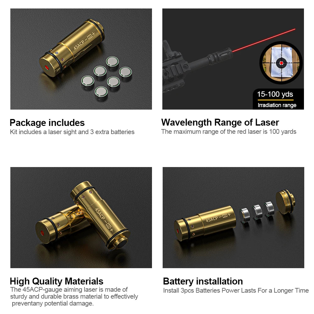 Hign-concerned 45ACP Laser Training Cartridge Dry Fire Laser Trainer