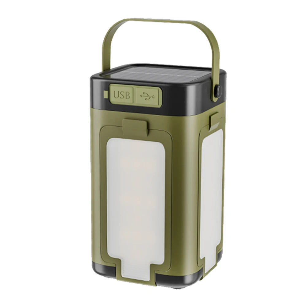 Electric Foldable Camping Light Power Bank Lantern Solar Rechargeable