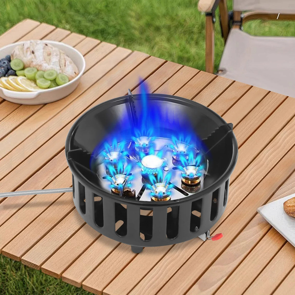 21000W Portable Butane Propane Camping Stove With Dual Gas Adapters