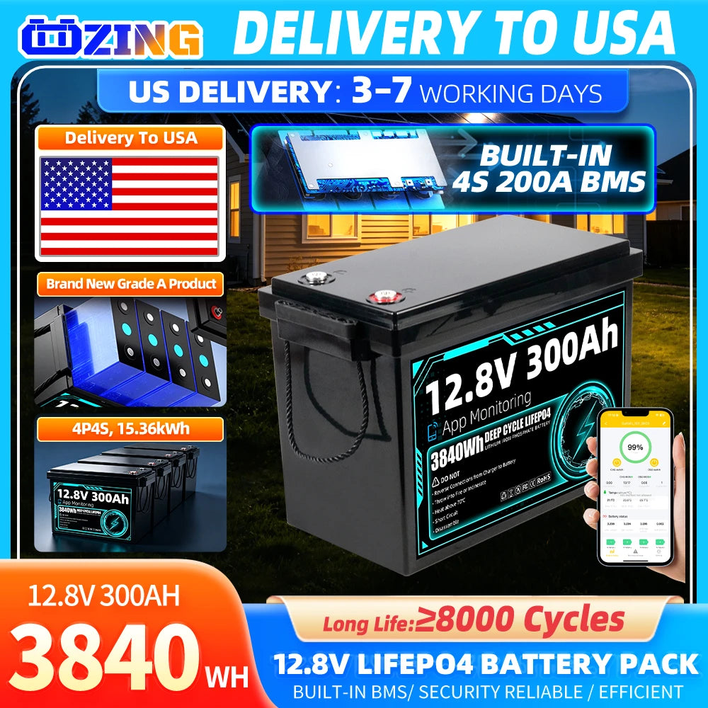 Fullfutura LiFePO4 Battery with App Control for Solar Energy Storage