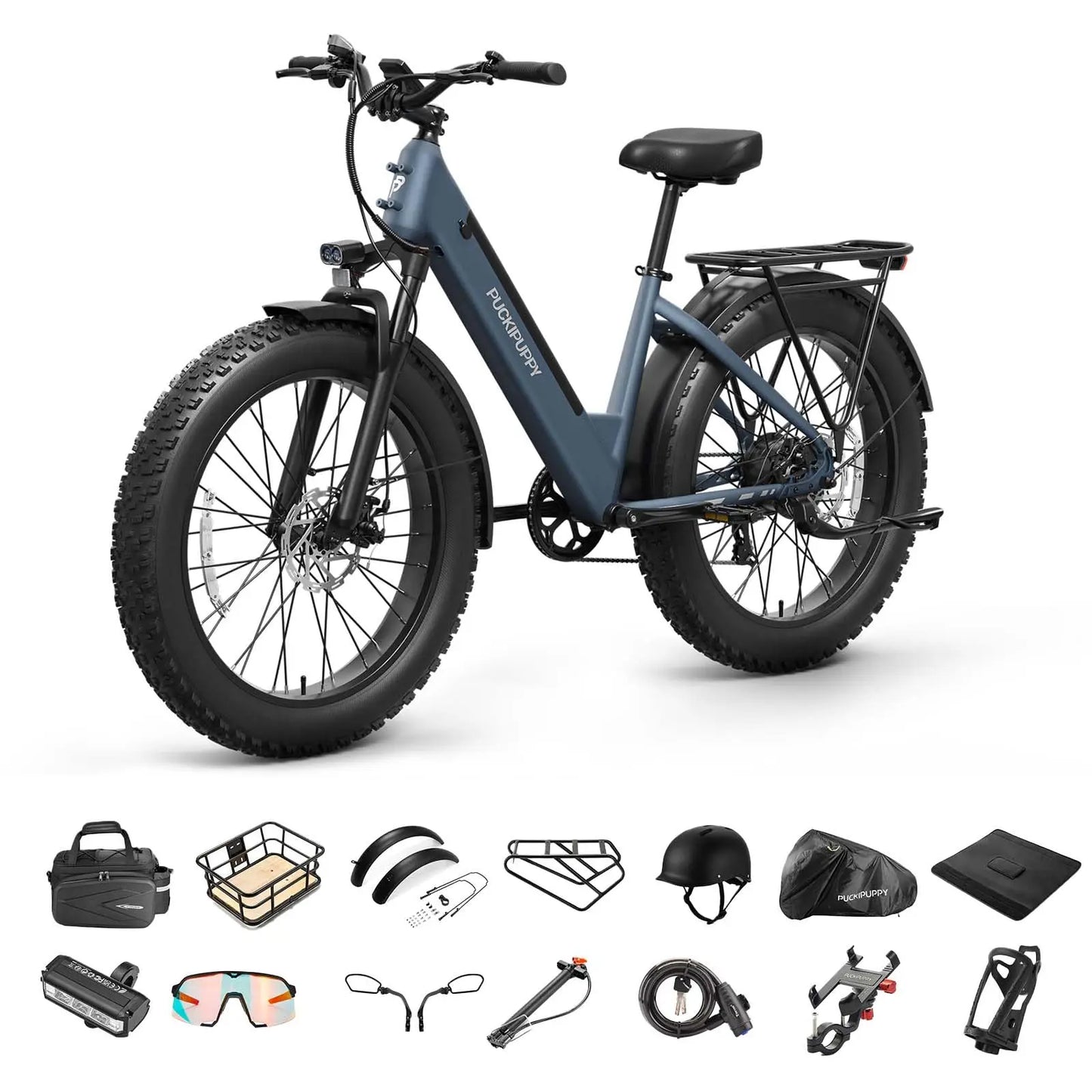 PUCKIPUPPY Samoyed Electric Bike 960W Peak 28MPH Commuter