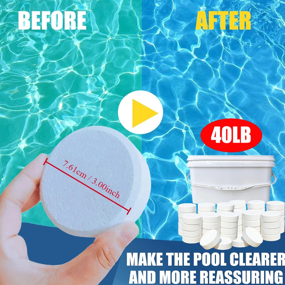 Keezumy Chlorine Tablets For Swimming Pools, Swimming Pool Water Purifier Dose Tablet Chlorine, Stabilized Chlorine Tablets