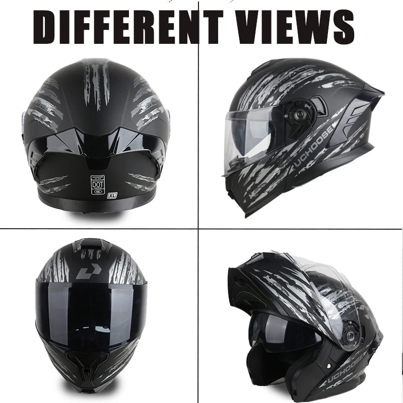 DIY modular helmetDOT Motorcycle Helmet Four Seasons Motocross Racing Modular Flip Up Casco Moto Men Women Off Road Helmet