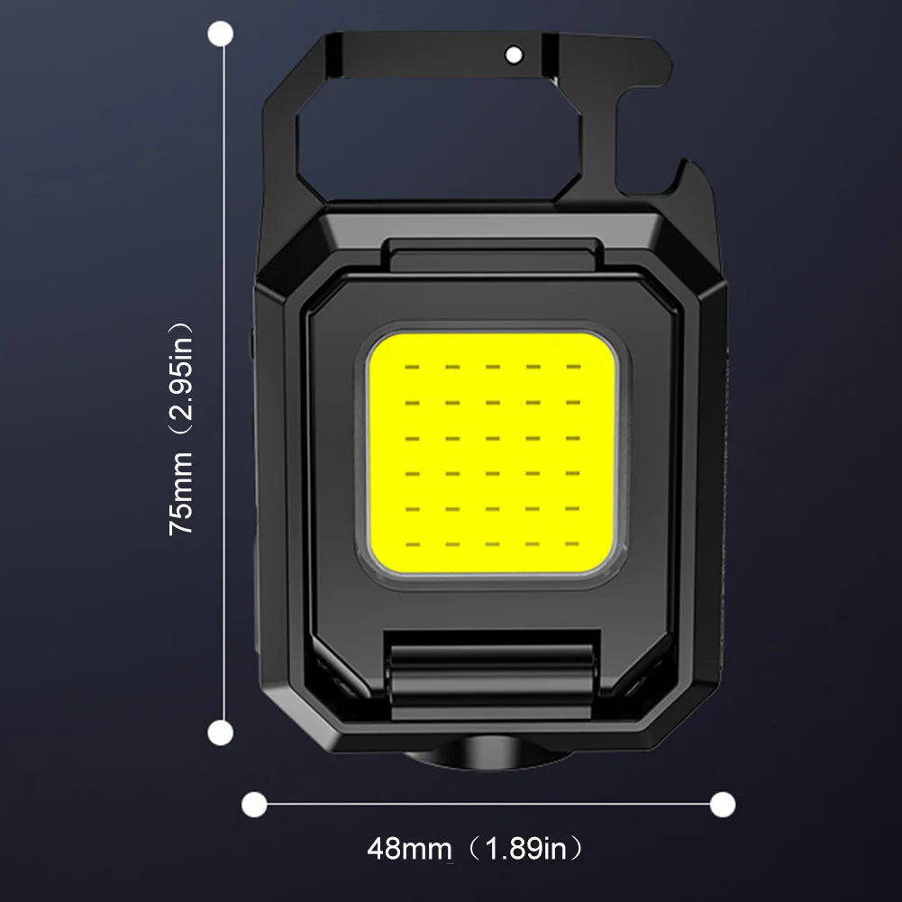 1p XPE Pocket Flashlight 1000LM COB LED Emergency Lamp 800mAh Type-C USB Rechargeable IPX4 Waterproof for Outdoor Camping Hiking