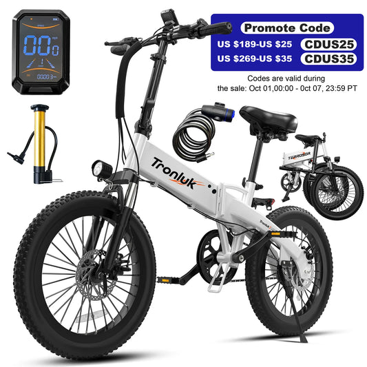 LELEKUAIFolded Electric Bike 720W Peak 48V 12Ah 5 Speed