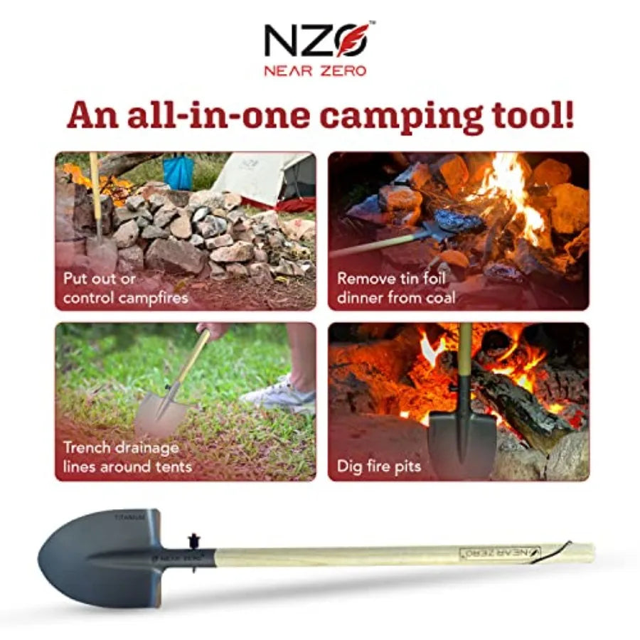 Titanium Survival Shovel Lightweight Collapsible Tactical Tool