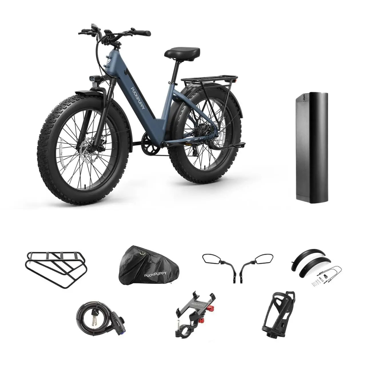PUCKIPUPPY Samoyed Electric Bike 960W Peak 28MPH Commuter