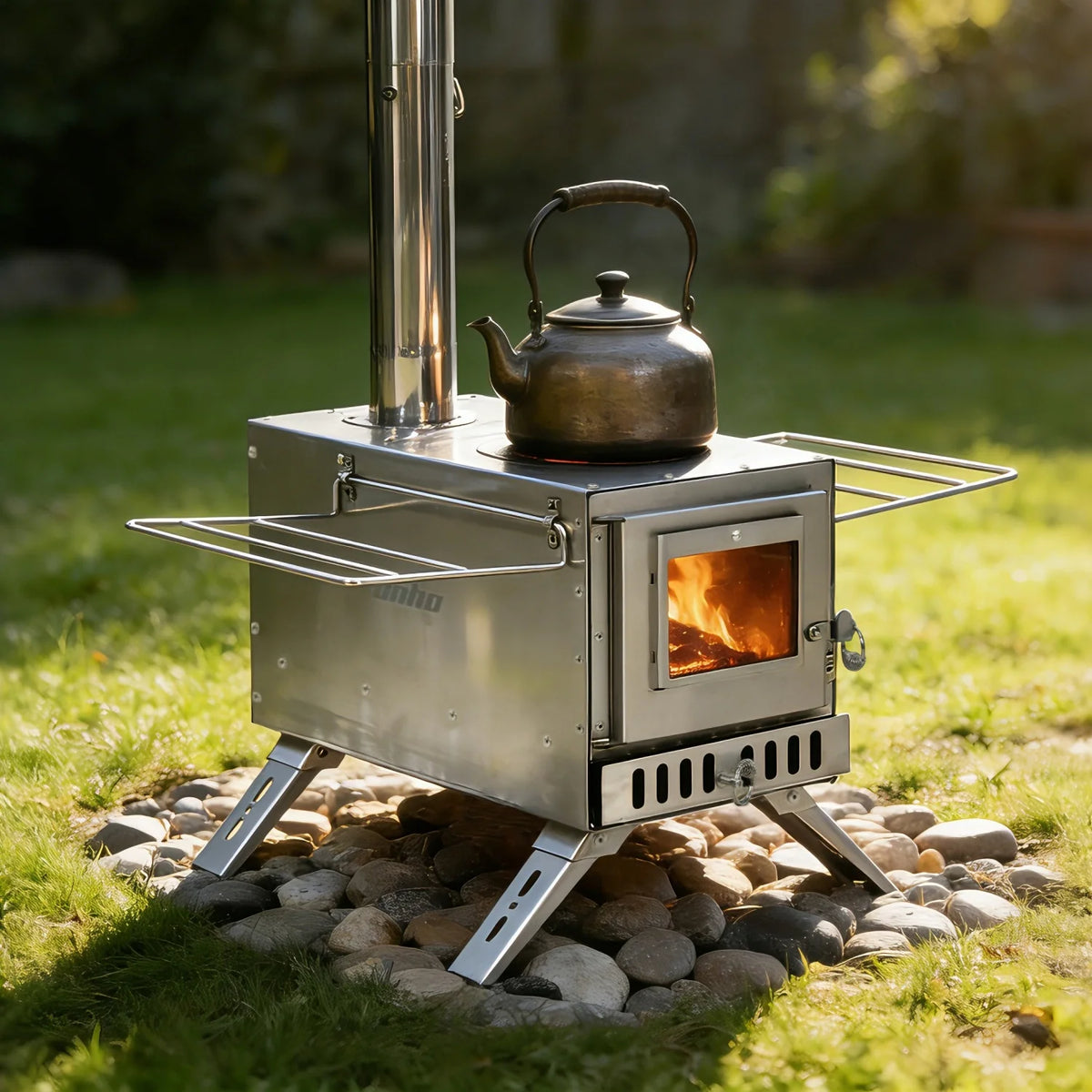 Stainless Steel Wood Burning Tent Stove for Outdoor Heating Cooking