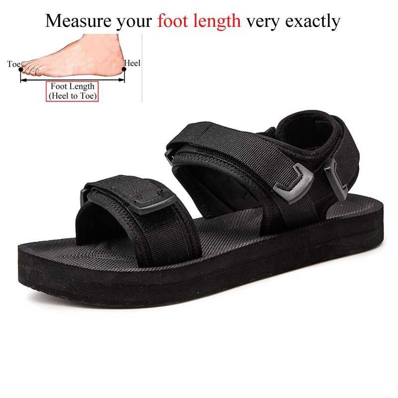 Sanzoog Adjustable Velcro Sandals For Wide Feet Men Double Buckle