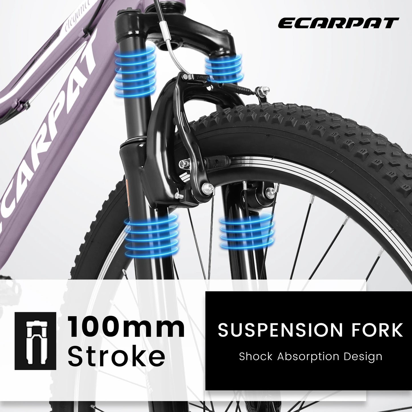 Ecarpat Womens Mountain Bike 21 Speed Steel Frame V Brake