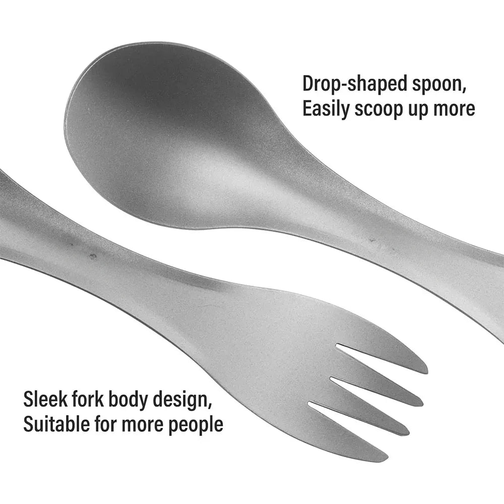 Titanium Spork 2 In 1 Utensil Ultralight Camping Flatware