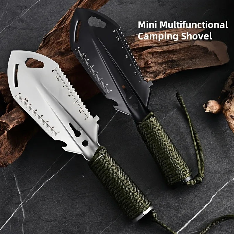 Mini Camping Shovel Stainless Steel Compact Multi-Purpose Tool for Gardening Hiking Travel Outdoor Gear