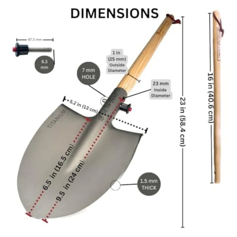 Titanium Survival Shovel Lightweight Collapsible Tactical Tool
