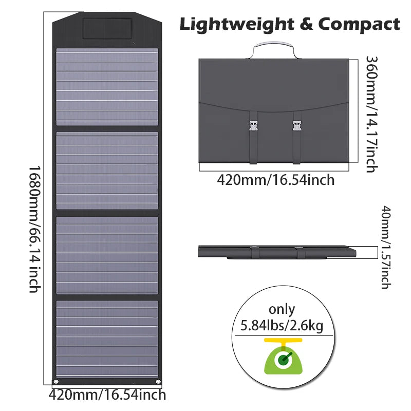 Foldable Solar Panel Charger for RV Camping and Off Grid