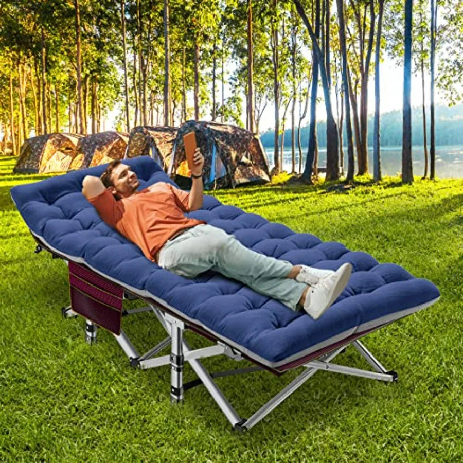 Heavy Duty Oxford Camping Cot With Carry Bag For Adults