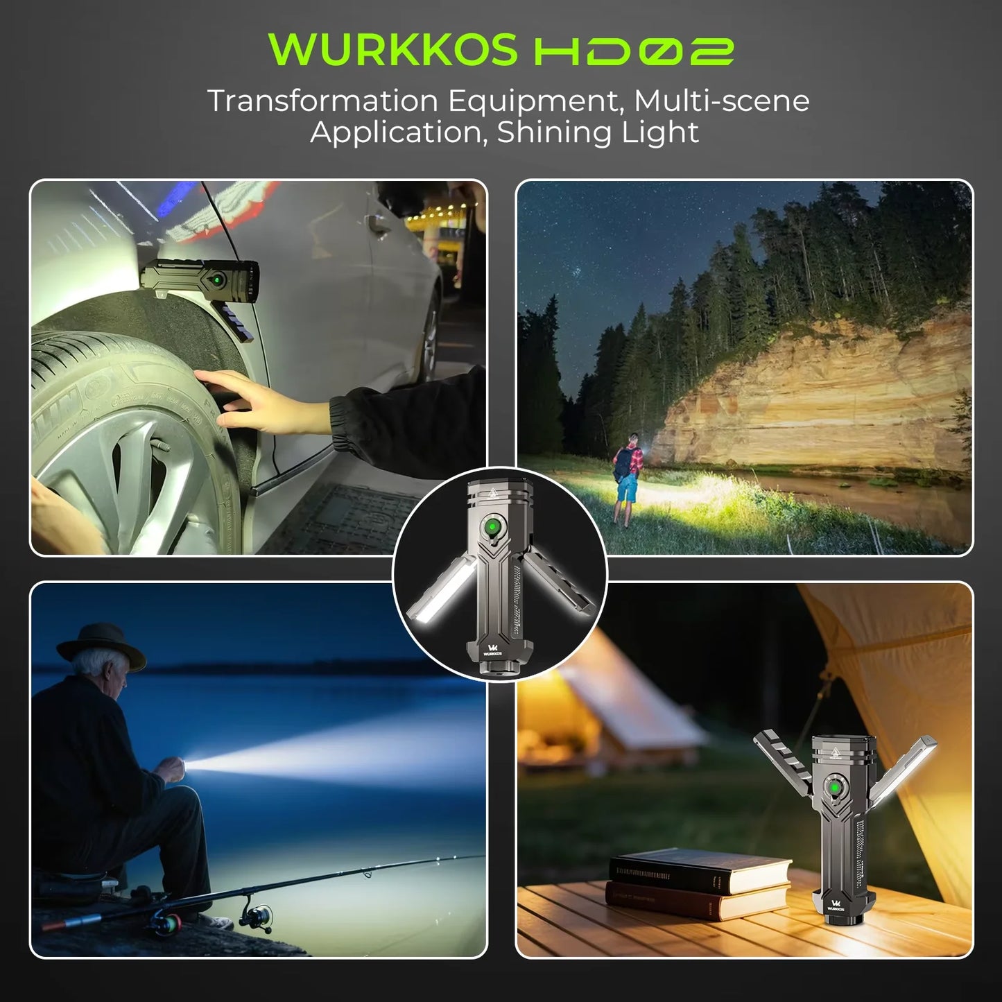 Wurkkos HD02 LED Camping Lamp 800 Lumen Outdoor Rechargeable Searchlight