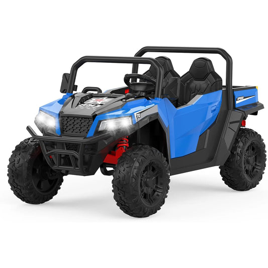 24V 4WD Ride On Dump Truck with Remote Control 2 Seater Electric Toy Car Bluetooth LED Lights Birthday Gift for Kids Ages 3+