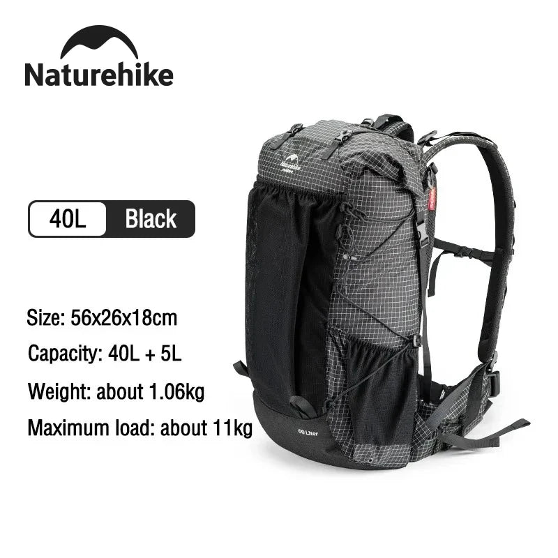 Naturehike High Capacity Waterproof Hiking Backpack With Rain Cover
