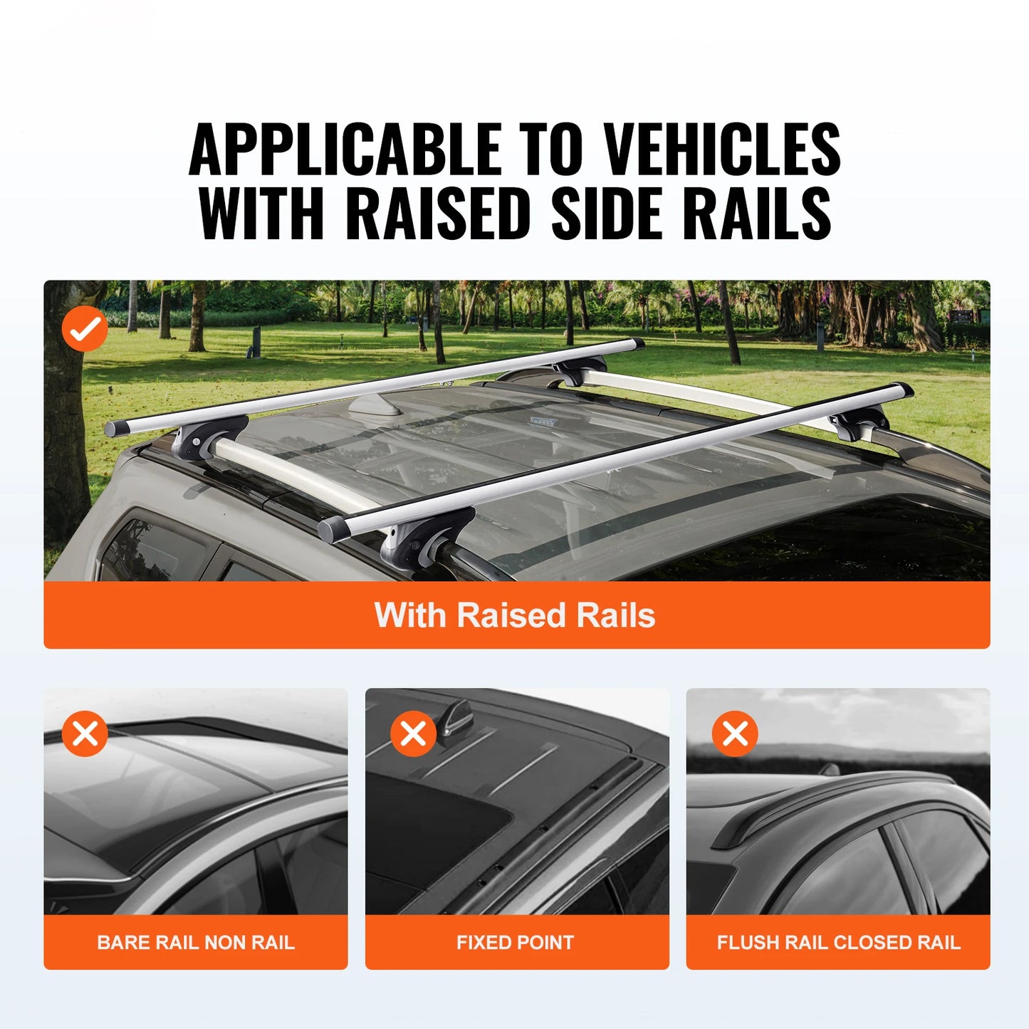 SucceBuy Roof Rack Cross Bars Adjustable Aluminum For SUVs Sedans