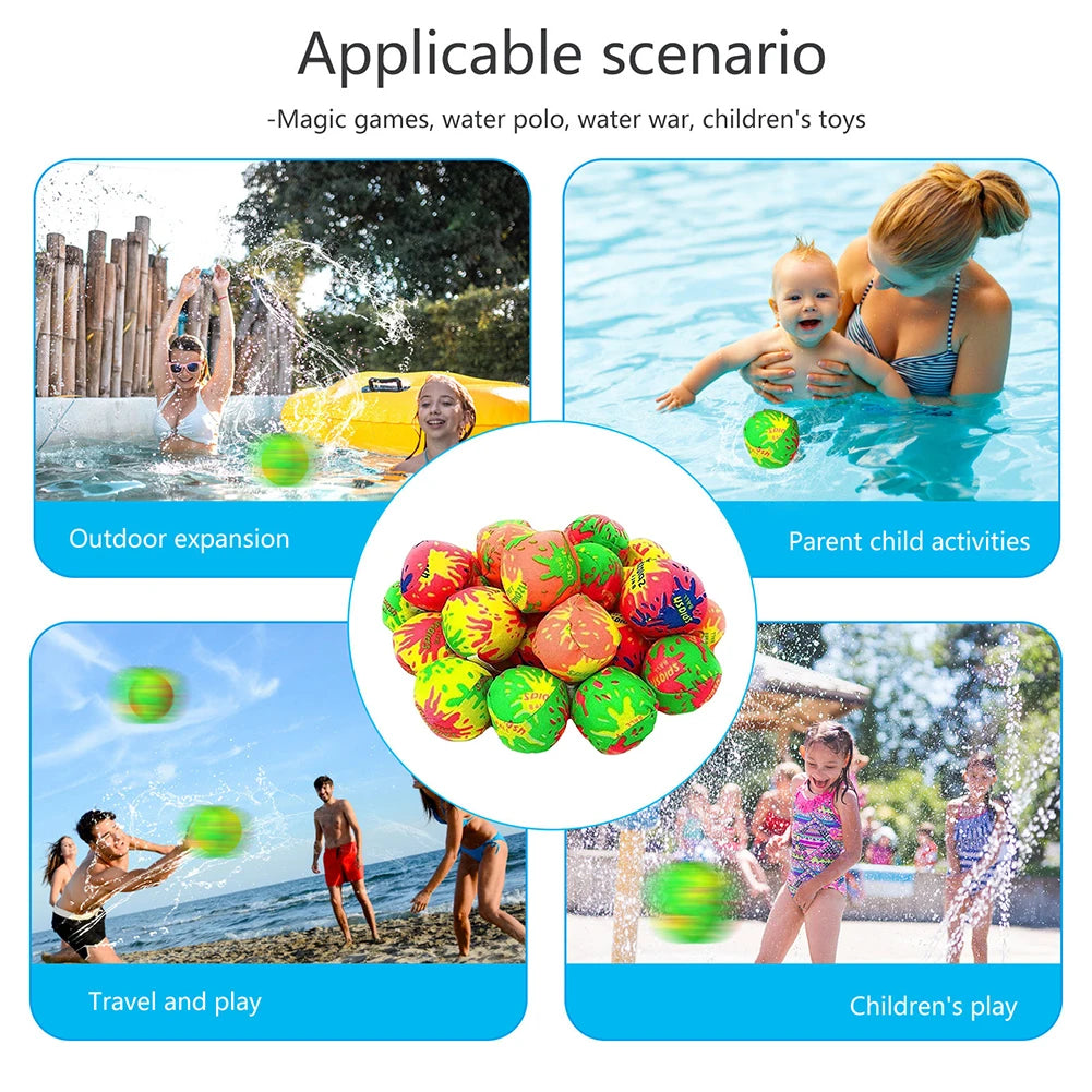12Pcs Funny Sports Water Balls Reusable Beach Soaking Game Balls Interactive Water Bouncing Balls Kids Summer Pool