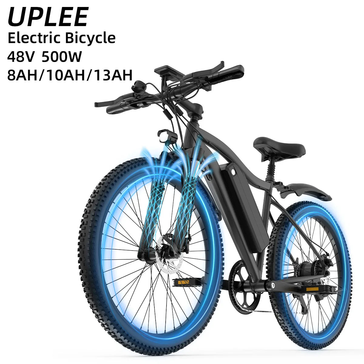 UPLEE 26" Electric Bike for Adults, 500W 48V 13Ah Battery, 25 MPH Max Speed, Up to 30 Miles Long Range