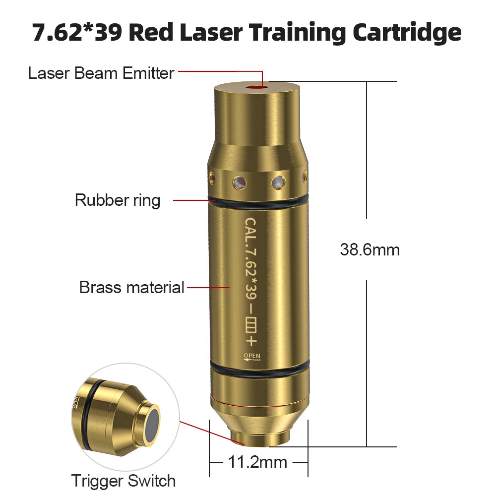 High-concerned 7.62x39 Red Dot Laser Training Cartridge Dry Fire