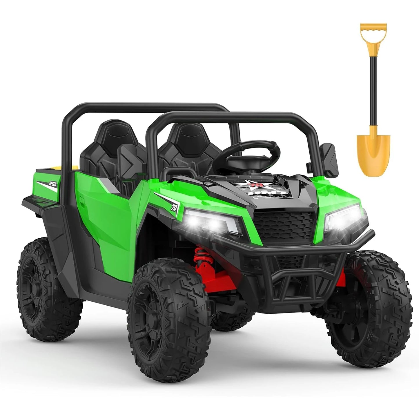 24V 4WD Ride On Dump Truck with Remote Control 2 Seater Electric Toy Car Bluetooth LED Lights Birthday Gift for Kids Ages 3+