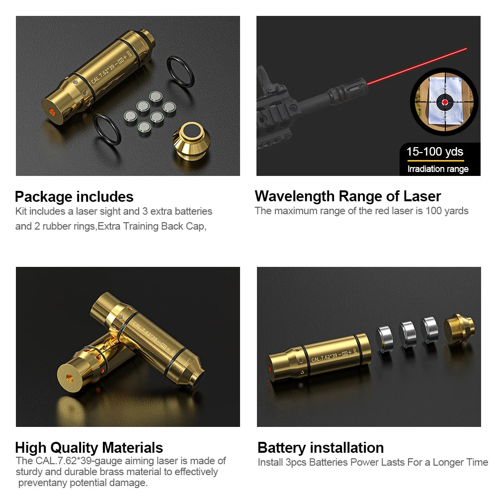 High-concerned 7.62x39 Red Dot Laser Training Cartridge Dry Fire