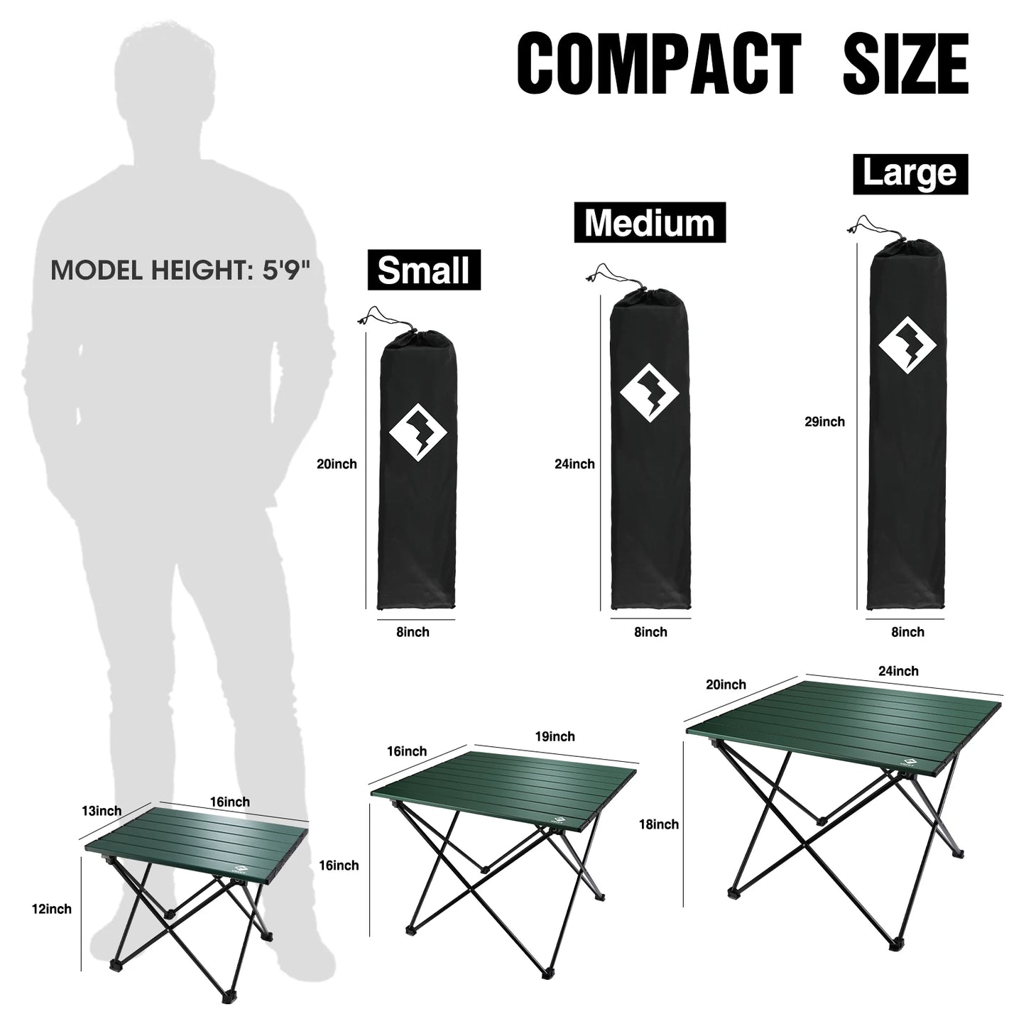 VILLEY Ultralight Portable Camping Side Table Aluminum Foldable