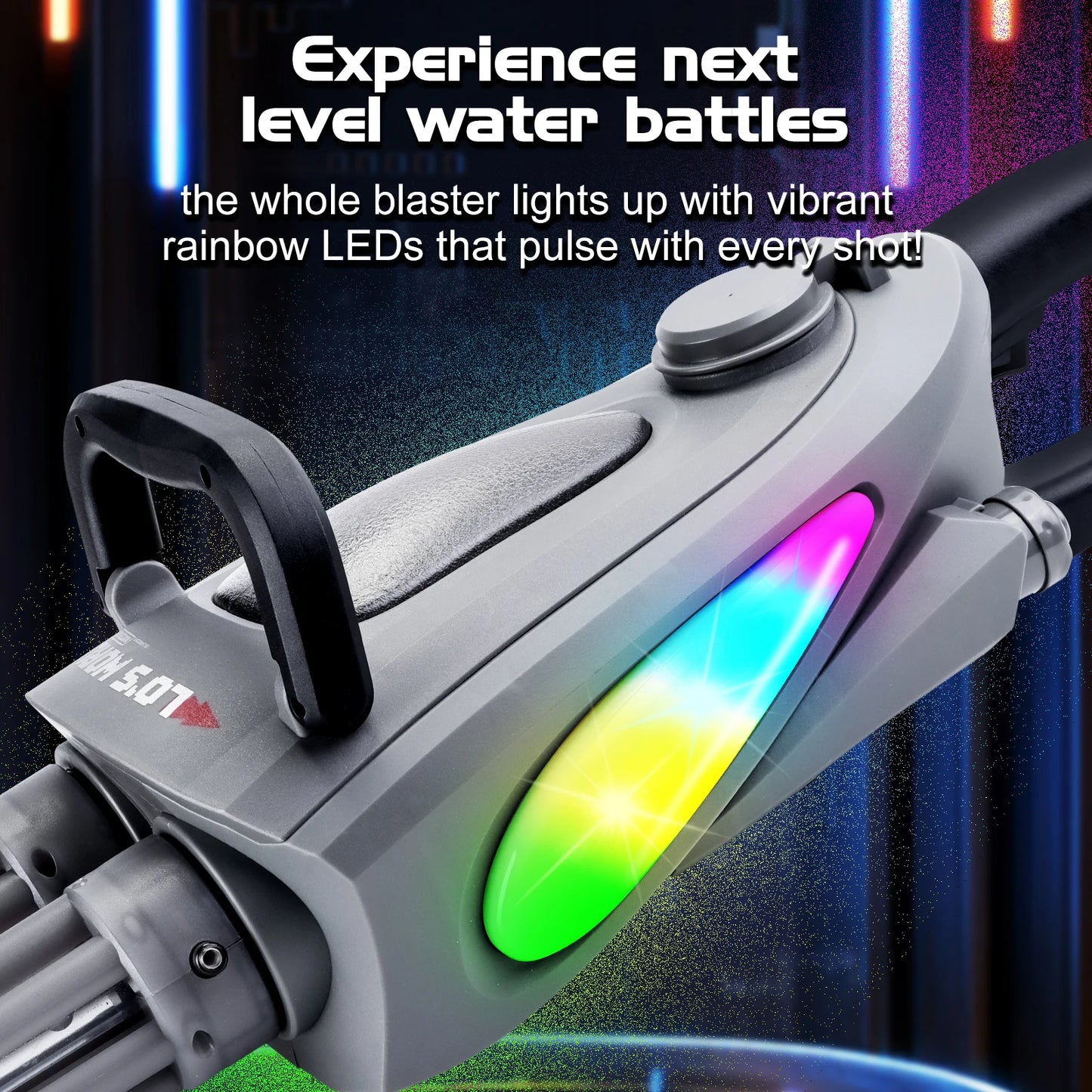 Kids Electric Water Gun Toy LED Double Barrel Water Blaster Toy With Backpack Portable Water Toy For Children