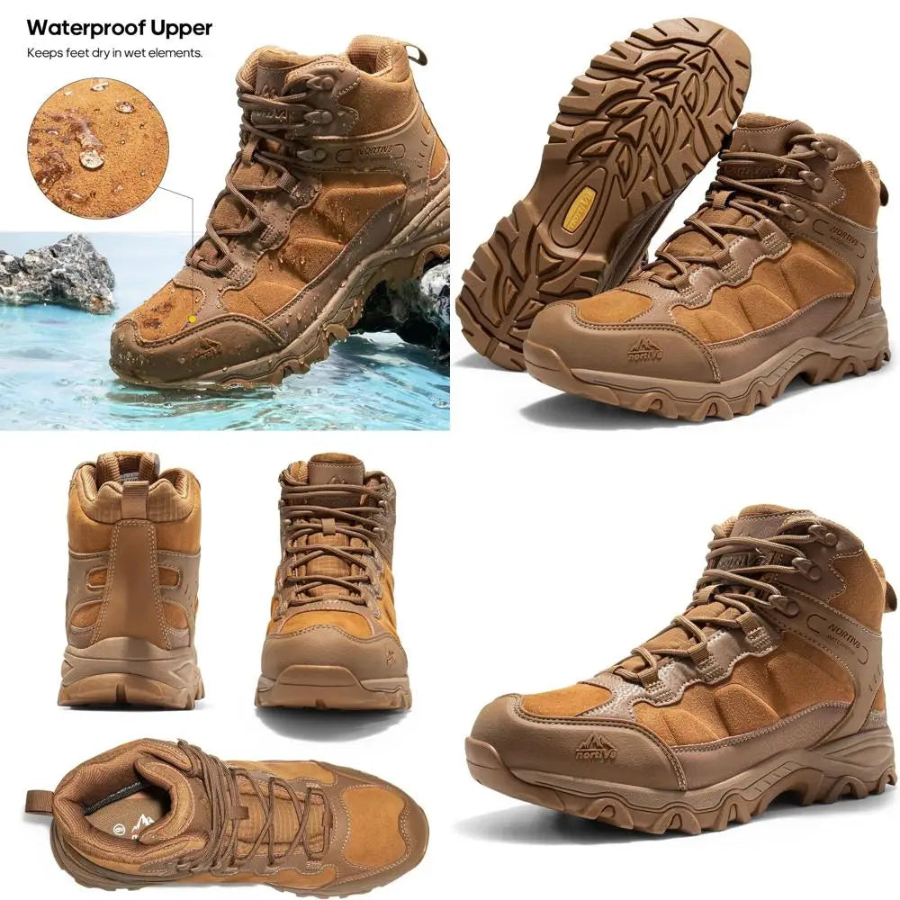 NORTIV 8 Men's Waterproof Hiking Boots Outdoor Mid Trekking Lightweight Mountaineering Shoes Paladin